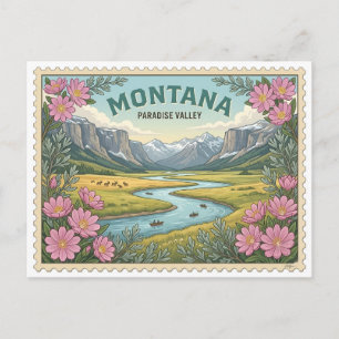 Oude Montana Paradise Valley Yellowstone Rivier Briefkaart