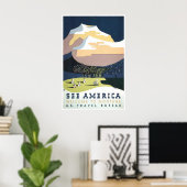 Oude Montana Poster Zie Amerika Reis Kunst (Thuiskantoor)