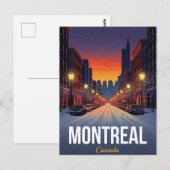 Oude Montreal Winter Besneeuwde Straat Briefkaart (Voorkant / Achterkant)