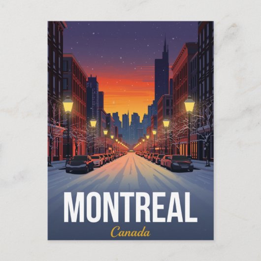 Oude Montreal Winter Besneeuwde Straat Briefkaart (Voorkant)