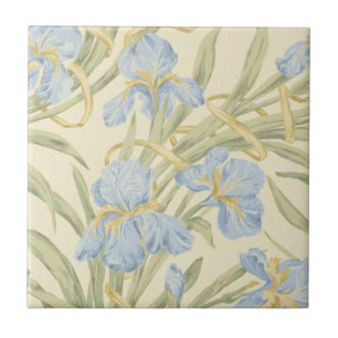 Oude mooie paarse blauwe iris bloem patroon tegeltje