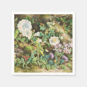 Oude mooie petunia bloemen bloemenschilderij servet
