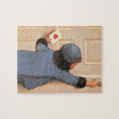 Oude Mooie Valentijnsdag, Postbode Liefdesbrief Legpuzzel (Horizontaal)