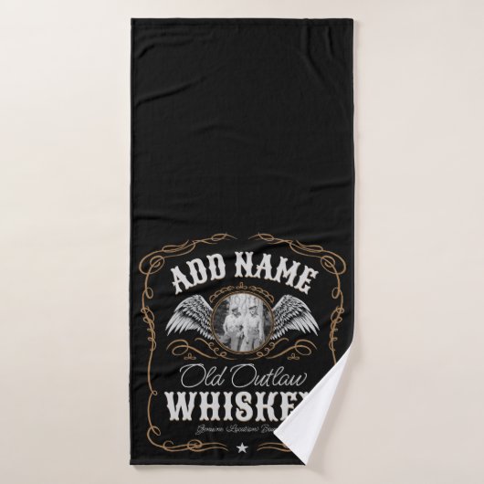 Oude Moonshine Whiskey Label TOEVOEGEN FOTO Famili Bad Handdoek (Badhanddoek)