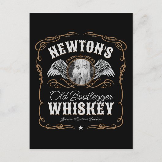 Oude Moonshine Whiskey Label TOEVOEGEN FOTO Famili Briefkaart (Voorkant)
