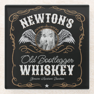 Oude Moonshine Whiskey Label TOEVOEGEN FOTO Famili Glazen Onderzetter