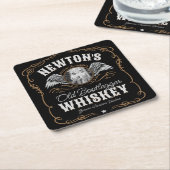 Oude Moonshine Whiskey Label TOEVOEGEN FOTO Famili Kartonnen Onderzetters (Schuin)