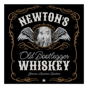 Oude Moonshine Whiskey Label TOEVOEGEN FOTO Famili Perfect Poster