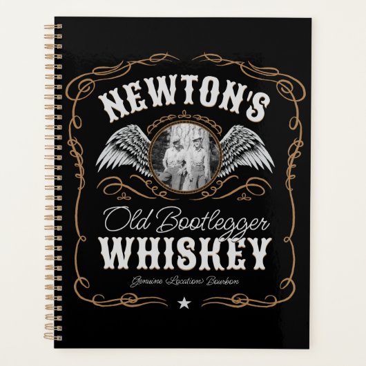 Oude Moonshine Whiskey Label TOEVOEGEN FOTO Famili Planner (Voorkant)