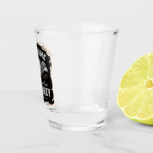 Oude Moonshine Whiskey Label TOEVOEGEN FOTO Famili Shot Glas (Rechts)