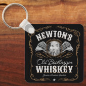 Oude Moonshine Whiskey Label TOEVOEGEN FOTO Famili Sleutelhanger (Voorkant)