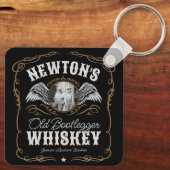 Oude Moonshine Whiskey Label TOEVOEGEN FOTO Famili Sleutelhanger (Achterkant)