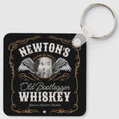 Oude Moonshine Whiskey Label TOEVOEGEN FOTO Famili Sleutelhanger (Achterkant)