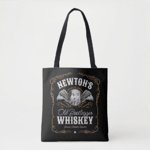 Oude Moonshine Whiskey Label TOEVOEGEN FOTO Famili Tote Bag