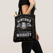 Oude Moonshine Whiskey Label TOEVOEGEN FOTO Famili Tote Bag (Dichtbij)