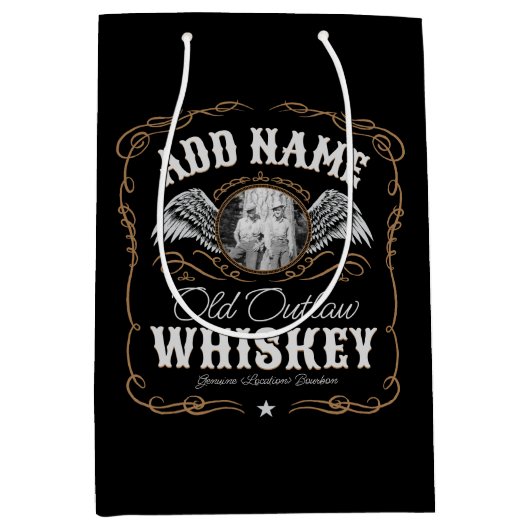 Oude Moonshine Whiskey Label VOEG FOTO Toe Familie Medium Cadeauzakje (Voorkant)