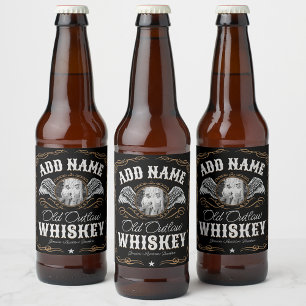 Oude Moonshine Whisky Label VOEG FOTO Toe Familien Bier Etiket