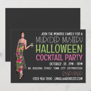 Oude moordmysterie Halloween cocktailparty Kaart