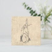 Oude Mopige Konijn Konijn Kunst Script Achtergrond Kaart (Staand voorkant)