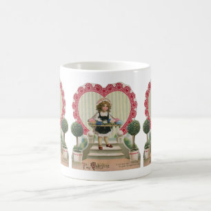 Oude moppige Valentijnsdag, Meisje met Bloemen Koffiemok