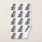oude mopshond bad handdoek (Handdoek)