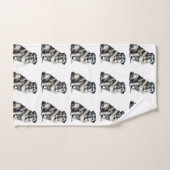 oude mopshond bad handdoek (Handdoek)