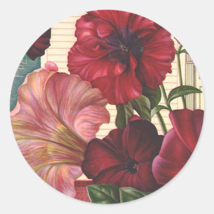 Oude Morgenrood Bloemen in de Tuin Ronde Sticker