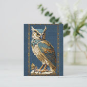Oude Mosaic Owl. Briefkaart (Staand voorkant)