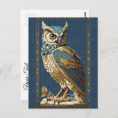 Oude Mosaic Owl. Briefkaart (Voorkant / Achterkant)