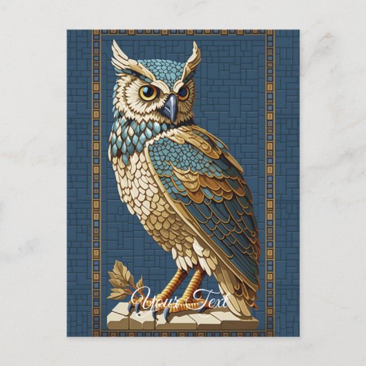 Oude Mosaic Owl. Briefkaart (Voorkant)