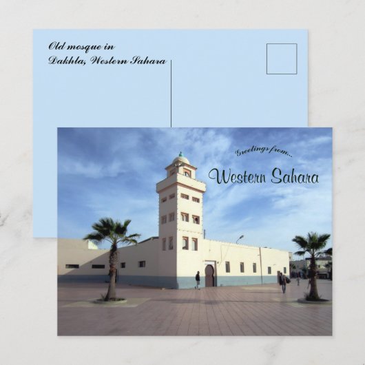 Oude moskee in Dakhla Westerne Sahara Briefkaart (Voorkant / Achterkant)