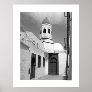 Oude moskee in Tripoli (B&W) Poster