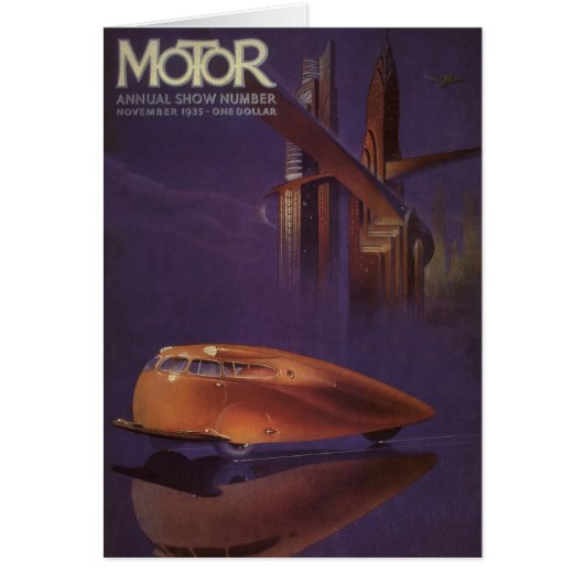 Oude Motor Magazine Cover, Futuristische Stadsauto (Voorkant)