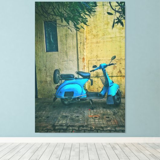 Oude motorfiets canvas afdruk (Insitu (Houten vloer))