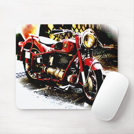 Oude motorfiets muismat (Met muis)