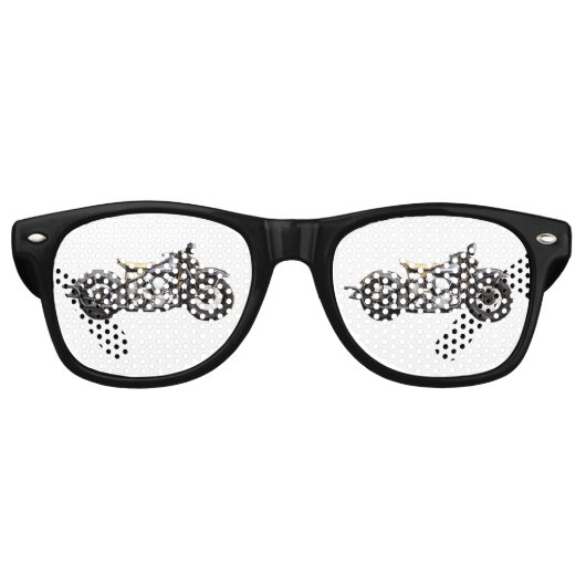 Oude Motorfiets Pret Koel Feestje Retro Zonnebril (Voorkant)