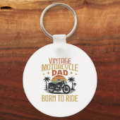 oude motorfiets vader geboren om te rijden sleutelhanger (Voorkant)