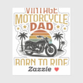 oude motorfiets vader geboren om te rijden sticker (Vel)