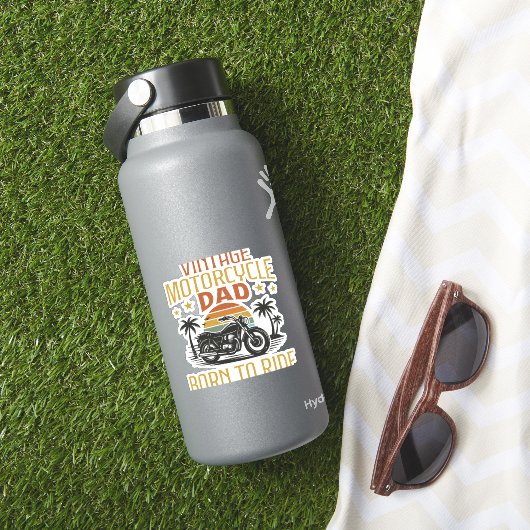 oude motorfiets vader geboren om te rijden sticker (HydroFlask Insitu)