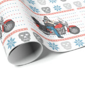 Oude motorfiets voor motorfietsen met kerstazier cadeaupapier (Rol Hoek)