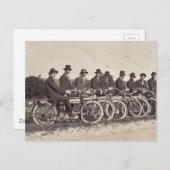 Oude motorfietsen 1912 Foto B&W Briefkaart (Voorkant / Achterkant)