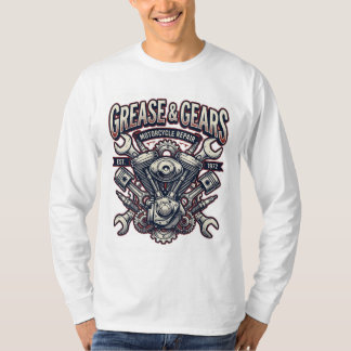 Oude Motorfietsmonteur Grease And Gears T-shirt