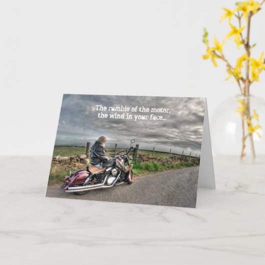 Oude motorrijder kaart (Gele Bloem)