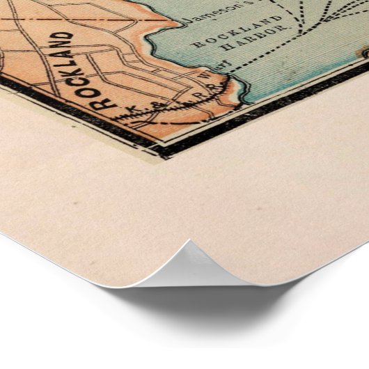 Oude Mount Desert ME-kaart (1890) Poster (Hoek)