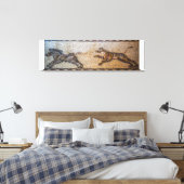 Oude mozaïek: een tijger jaagt op een zwijn canvas afdruk (Insitu (Slaapkamer))