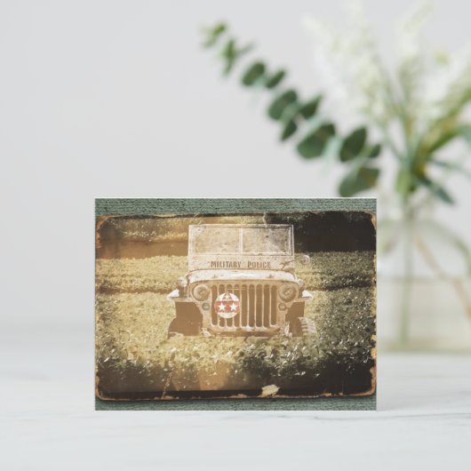 Oude MP militaire voertuig Briefkaart (Staand voorkant)
