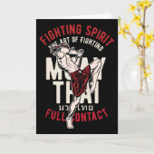 Oude Muay Thai Kickbokser Trainen Arbeid Kaart (Gele Bloem)
