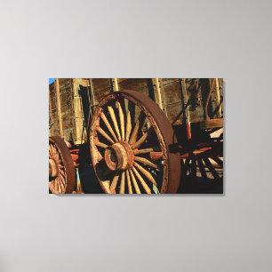 Oude muilezel treinwagen canvas afdruk