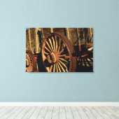 Oude muilezel treinwagen canvas afdruk (Insitu (Houten vloer))