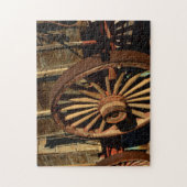 Oude muilezeltreinwagen legpuzzel (Verticaal)